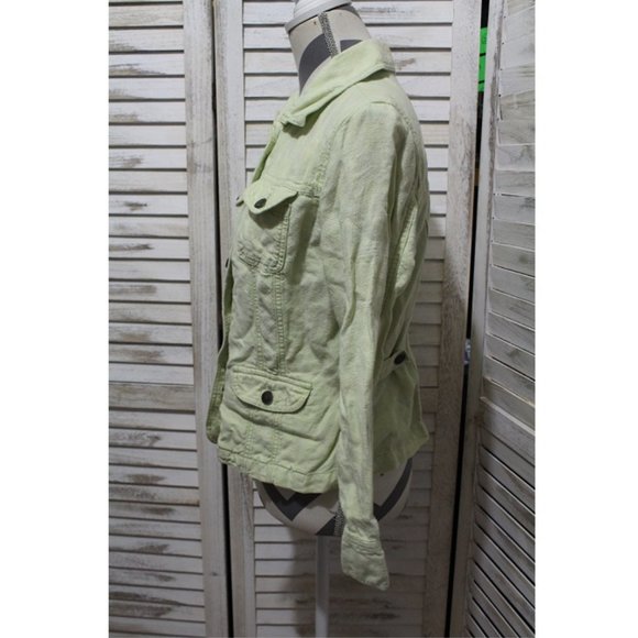J. Jill 100% Linen green light jacket(684) - Picture 4 of 6